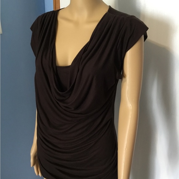 Women’s Scooped Neck Brown Blouse, Size Medium - Picture 4 of 10